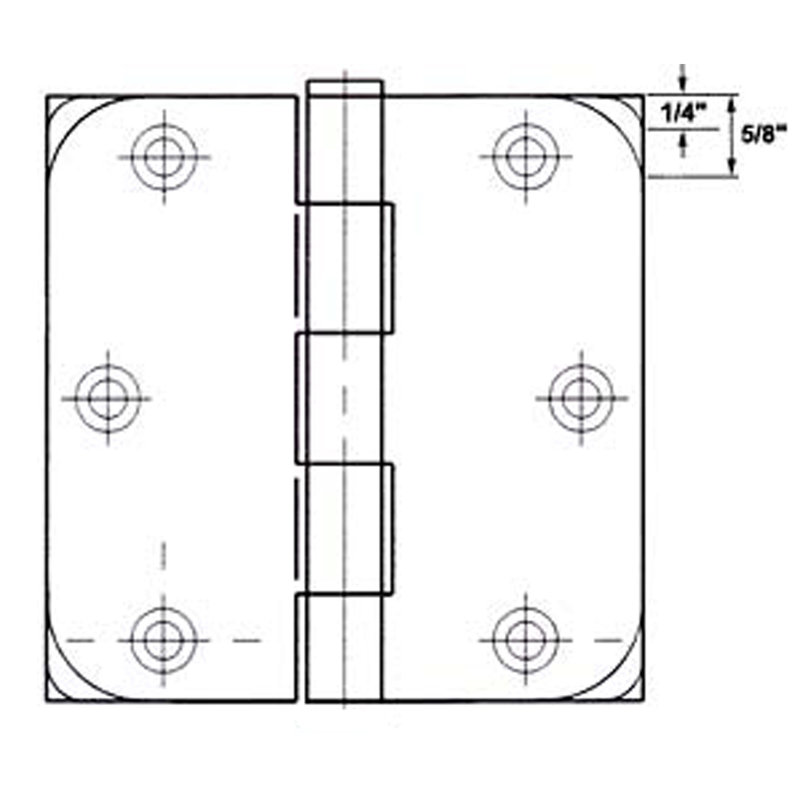 4" H x 4" W Removable Pin 12 Door Hinges, Matte Black