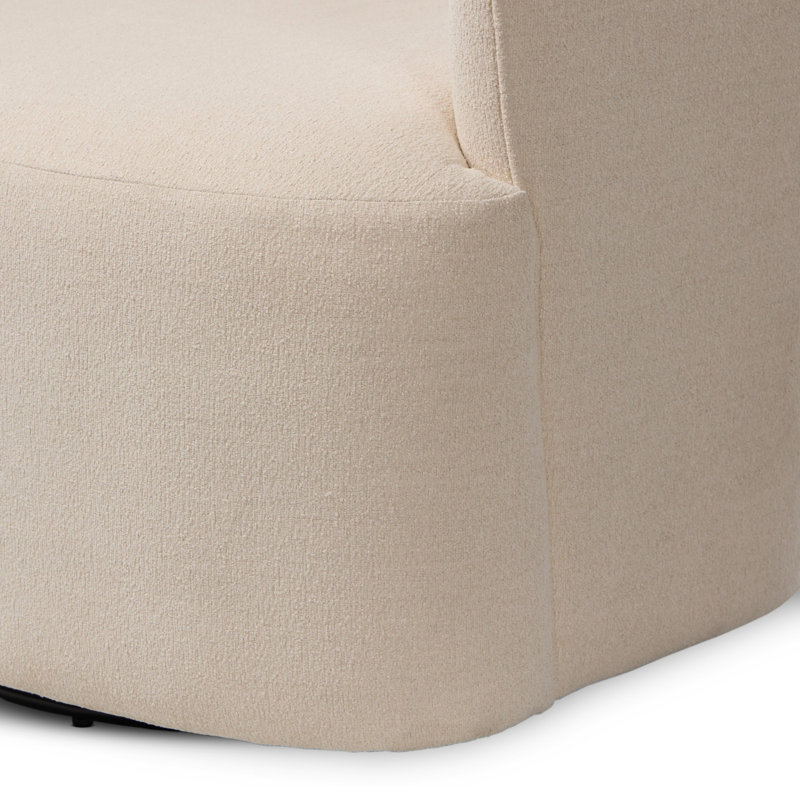 BLYTHE Swivel Armchair, Crypton Wayfarer Snow Polyester