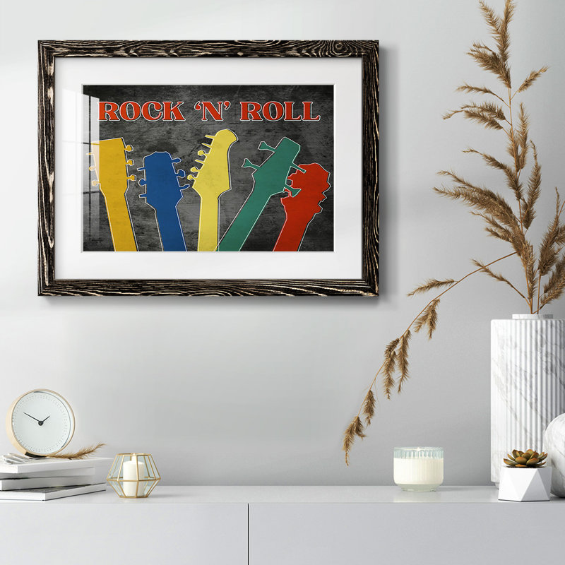 Rock and Roll - Peinture à cadre unique, Noir, H 26 po x l 38 po x P 1,5 po