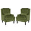 Ensemble de 2 fauteuils à oreilles pour salon, fauteuil en chenille moderne avec dossier haut et coussin Mid-Century-133357971