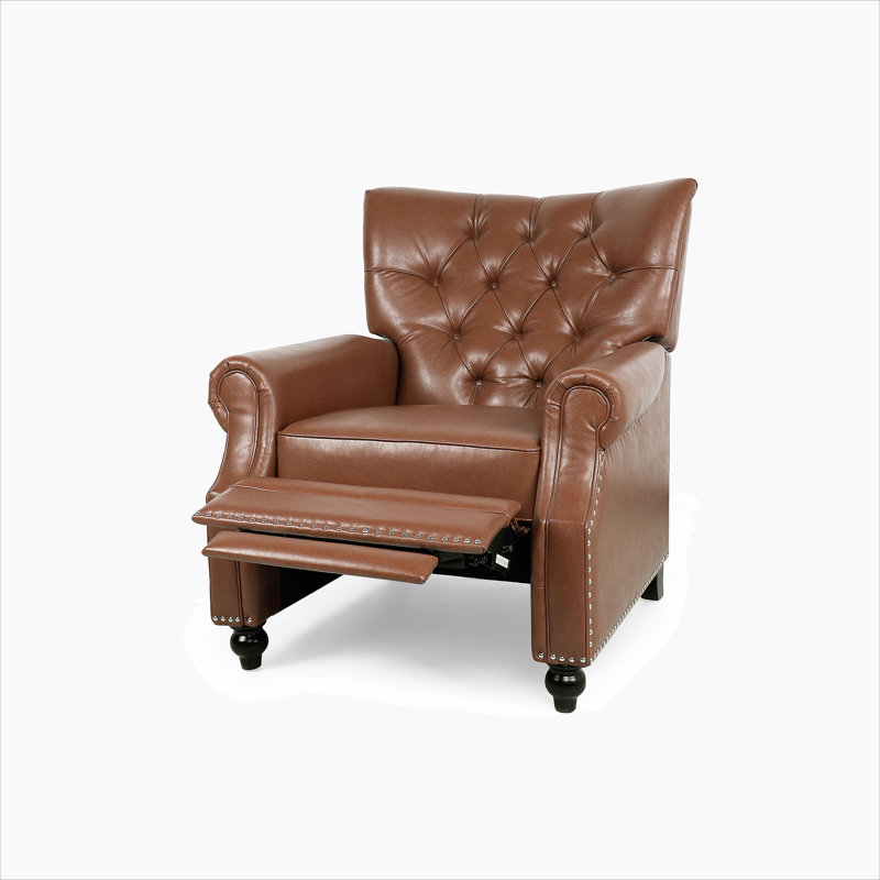 Fauteuil inclinable manuel standard Clemintine, Similicuir brun