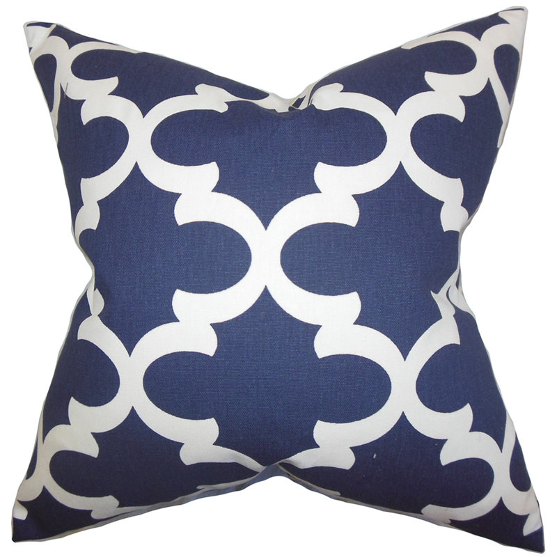Coussin 100 % coton, Bleu, 18 po x 18 po, Housse de coussin seulement - sans coussin