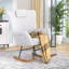 Ensemble de 2 chaises berçantes blanches à haut dossier avec appui-tête et poches latérales-1220873053