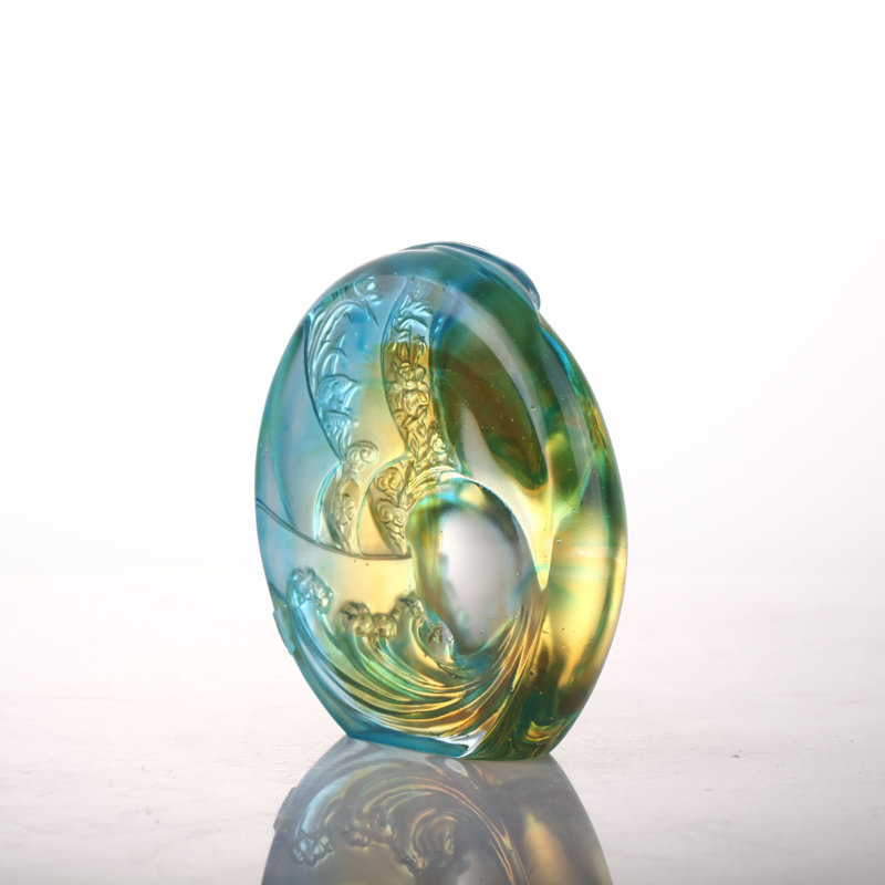 LIULI Crystal, Sailing boat, Ocean Wave and the Sun, Tai Chi Series | Smooth Sailing