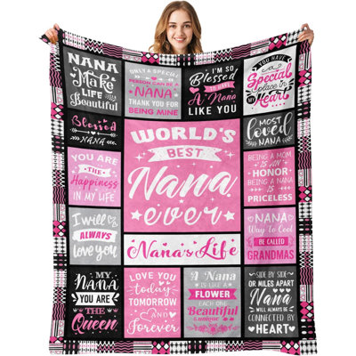 Cadeaux d'anniversaire pour Nana de Granddaughter - «World's Best Nana Ever» les cadeaux de Noël pour la fête des Mères - Cadeau pour grand-mère de petits-enfants - couverture de vie Nanas 50 po x 40 po