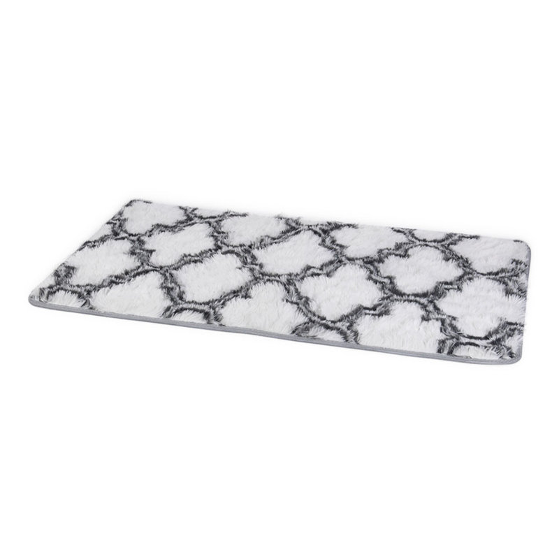 Damask Faux Sheepskin Area Rug, Rectangle 60 x 120 cm