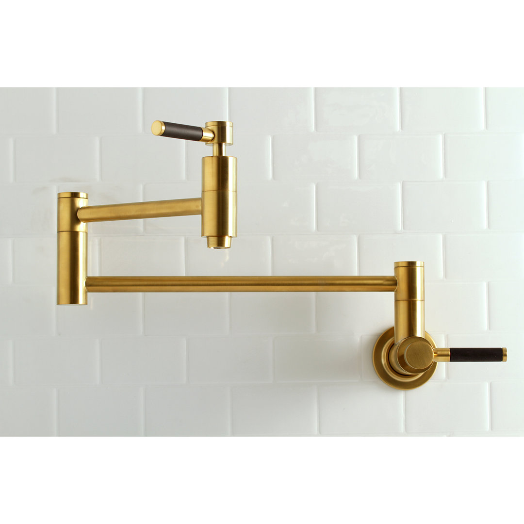 Kingston Brass Kaiser Two-Handle 1-Hole Wall Mount Pot Filler Faucet Kingston Brass 