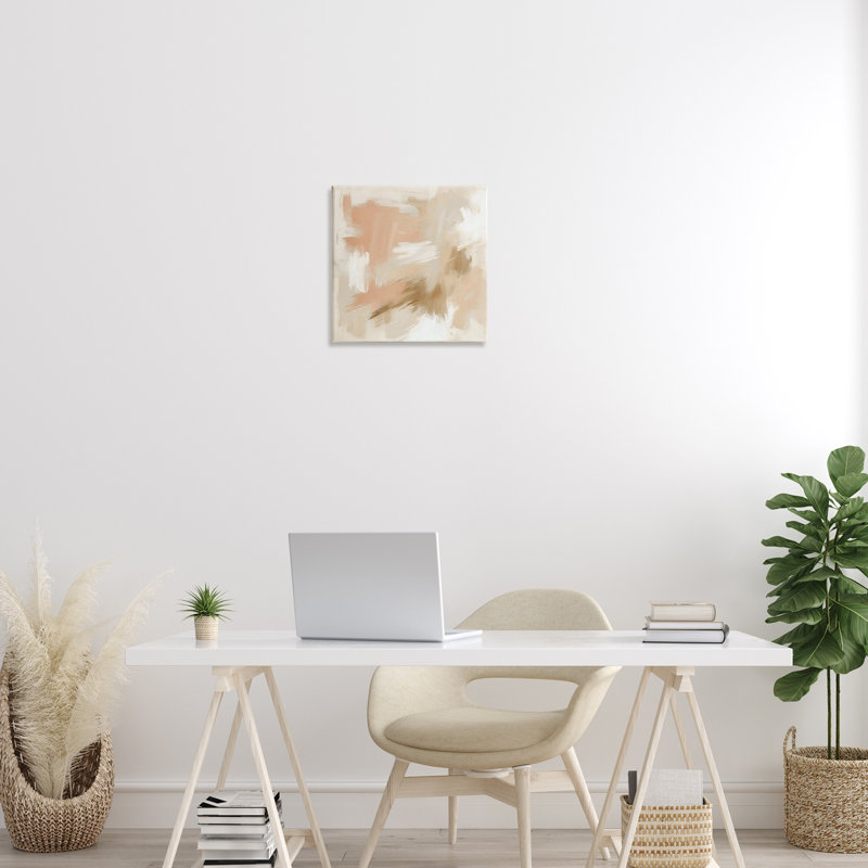 Toile beige et rose, par Creative Studio, H 17 po x l 17 po