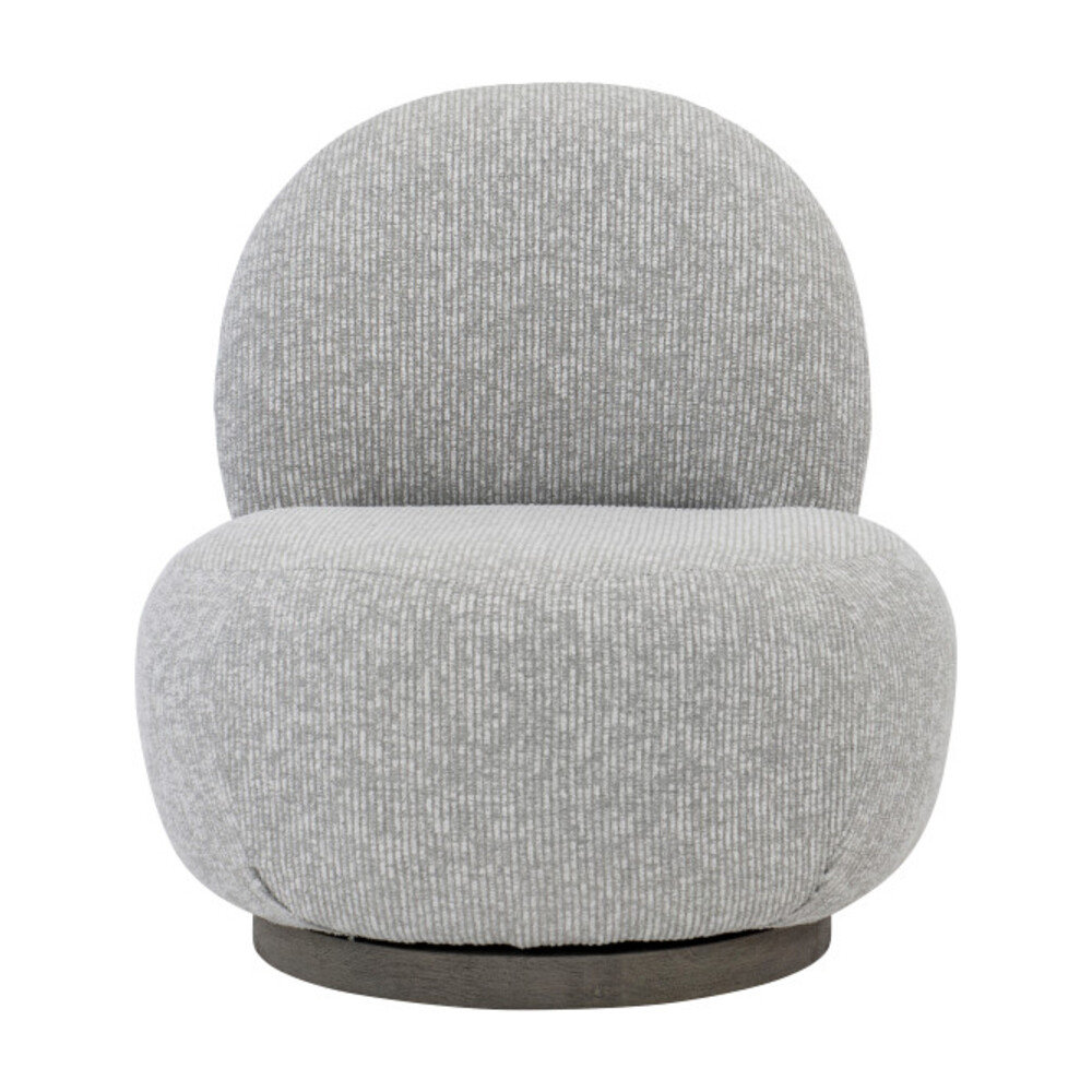 Caicos Swivel Patio Chair with Cushions, Lt Grey Chenille Woven Stripe 6023-010