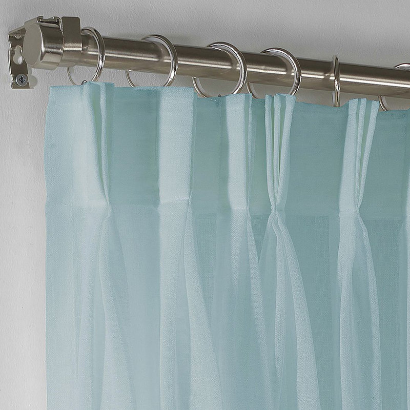 Sheer Single Curtain Panel, Blue, 130cm Width x 350cm Drop