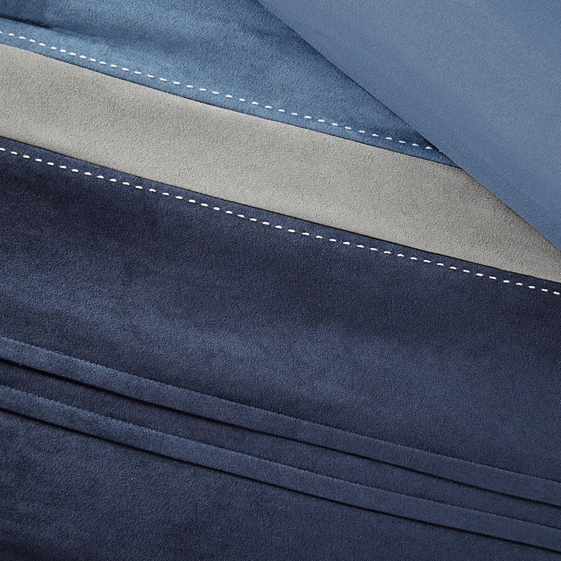 Édredon grand bleu marine 7 pièces - microsuède avec coussins décoratifs inclus 2, Grand édredon et 6 pièces supplémentaires