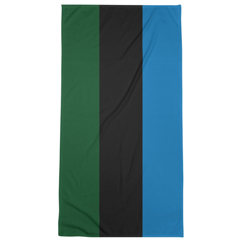 Lightweight Beach Towel, Green/Black/Blue