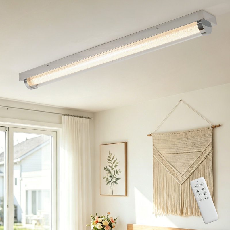 1 - Light 39.37" LED Dimmable Crystal Flush Mount