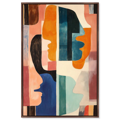 Oliver Gal Vibrant Connections I Abstract - Heavy Gel Top Coat Framed Canvas Art