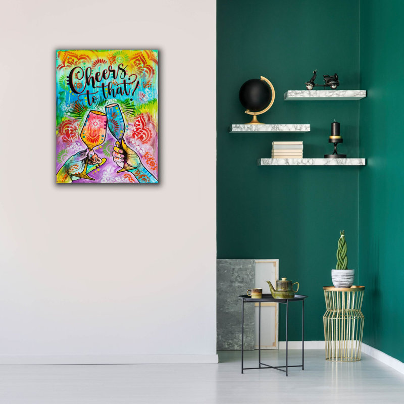 «Cheers - To That» par Dean Russo, art mural sur toile, H 34 po x l 26 po x P 1,5 po
