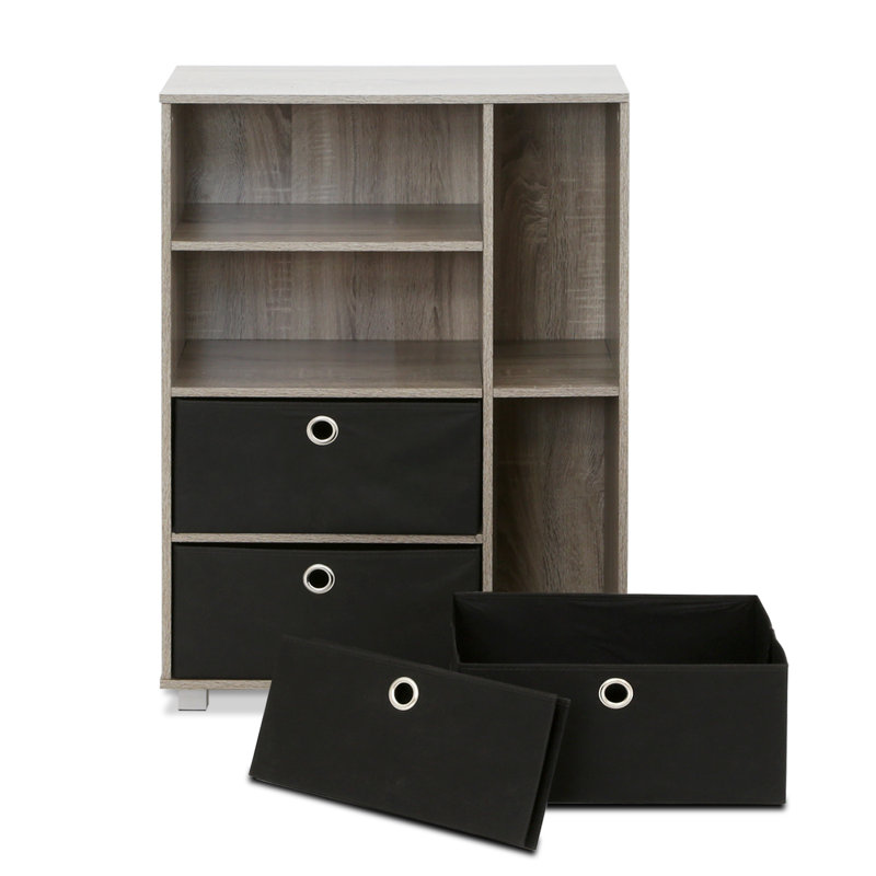 Multi-Purpose Storage Cabinet, Grey/Black Bins