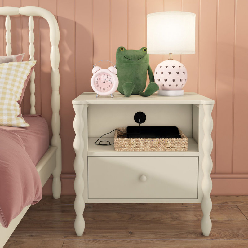 Table de chevet avec tiroir Jenny Lind, White