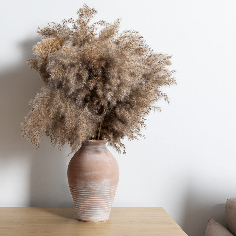 Whitewashed Terracotta Rustic Farmhouse Decorative Vase