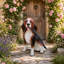 Statue de jardin en résine pour chien 16,9 po Basset Hound, peint à la main