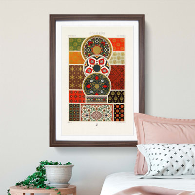 Indo-Persian Themed Patterns by Albert Racinet - Framed Print