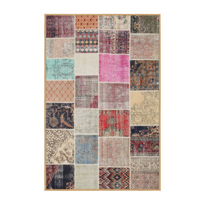 Tapis gris/beige/brun contemporain