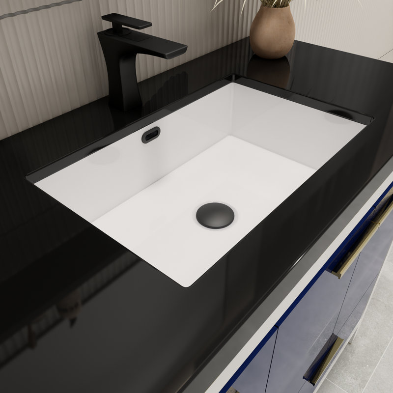 Ensemble de meuble-lavabo simple 42 po Eolia, Bleu nuit ultrabrillant