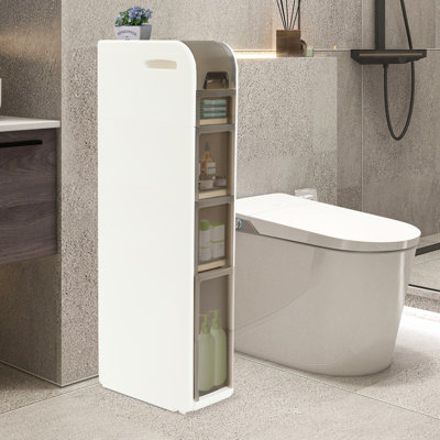 Movable Bathroom Floor Cabinet Slim Bathroom Storage Cabinet Bathroom Floor Organizer With 4 Drawers