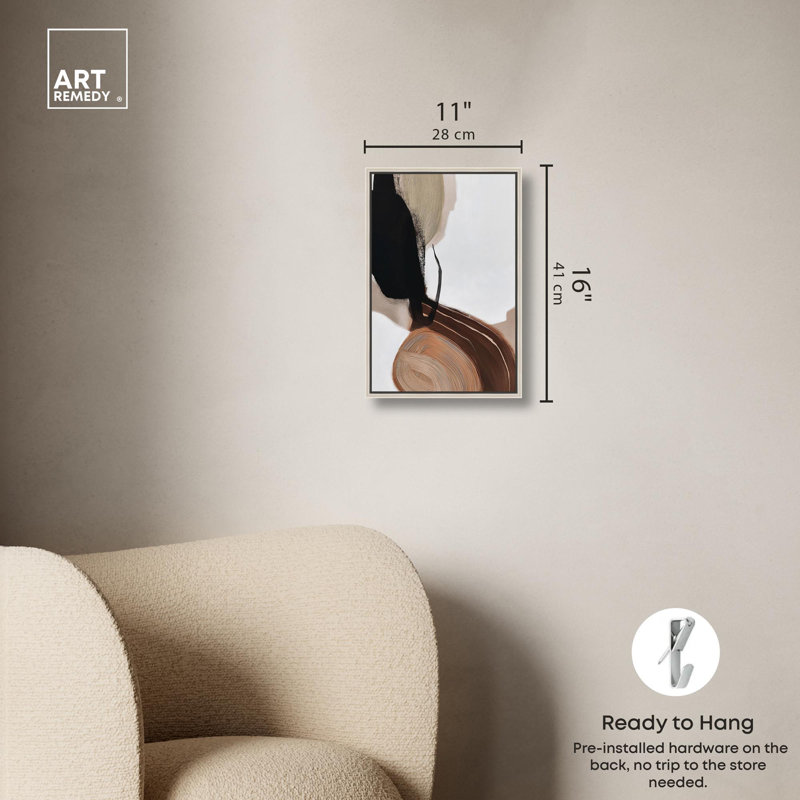 «Earth Curve IV Boho Decor», reproduction d'art sur toile par Art Remedy, H 15 po x l 10 po, Cadre argenté