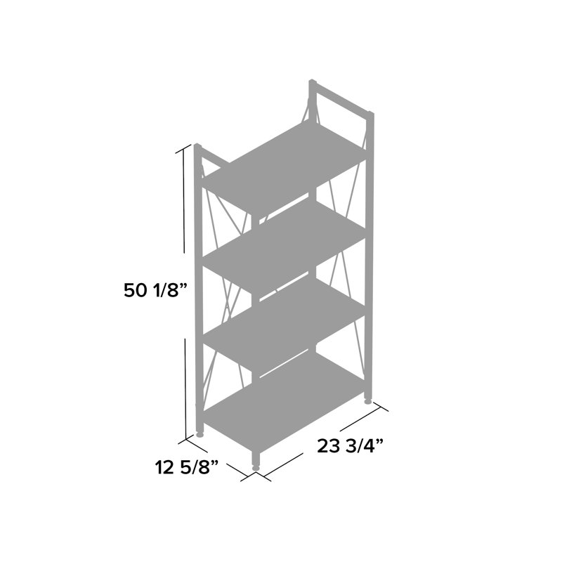 Dasheil 127.3cm H x 60.3cm W Steel Etagere Bookcase