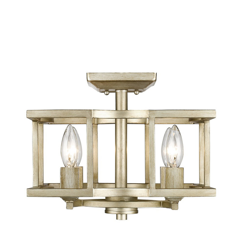 Plafonnier semi-encastré 4 lumières 12,5 po Ginette, Or blanc