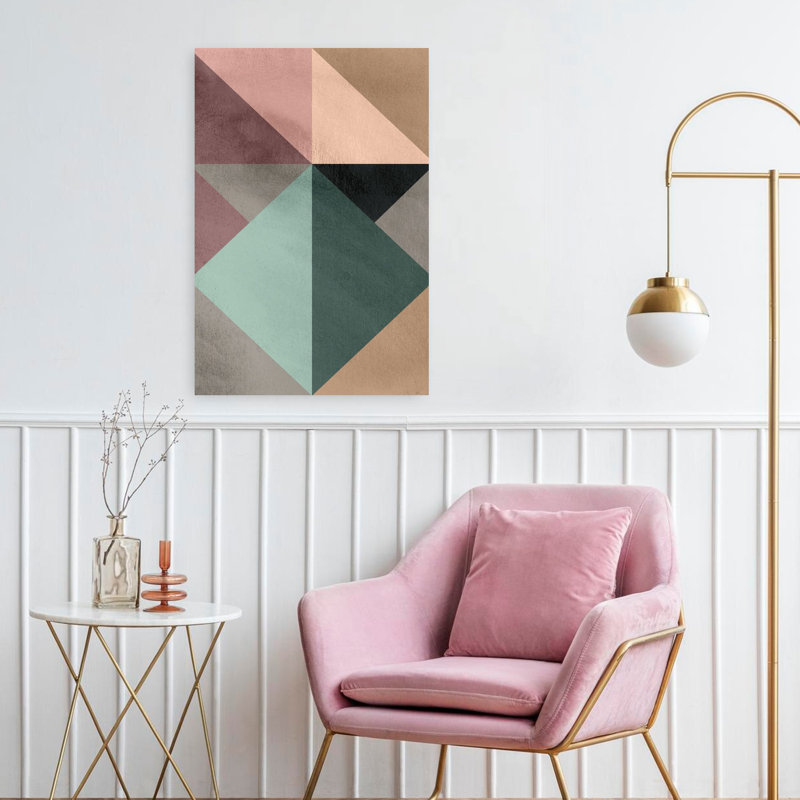 Triangle-1, art abstrait contemporain, H 24 po x l 16 po