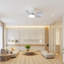 30 po Ventilateur de plafond blanc moderne avec lumière DEL à intensité variable, 5 pales ABS, moteur à courant continu et mode réversible, montage encastré-526914810-526914811