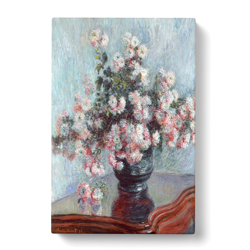 Chrysanthemums by Claude Monet - Wrapped Canvas Painting, 50cm H x 35cm W x 3cm D