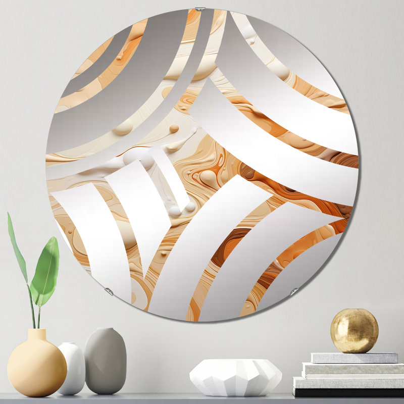 Princetown - Miroir décoratif à vague centrale, 23,6 po x 23,6 po