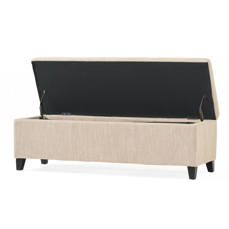 Connie Upholstered Ottoman, Sand Polyester Blend