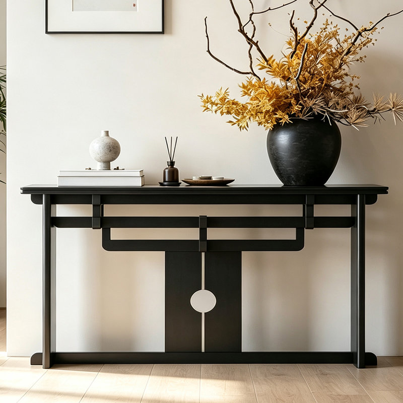 New Chinese Solid Wood Entryway Console Table, 29.5" H x 78.7" W x 13.8" D