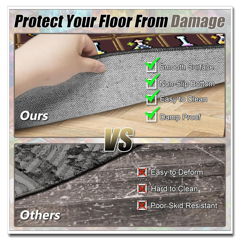 Tapis de jeu à motif d'arme antidérapant brun à motif de tapis de jeu pour garçons et garçons 60 po x 40 po