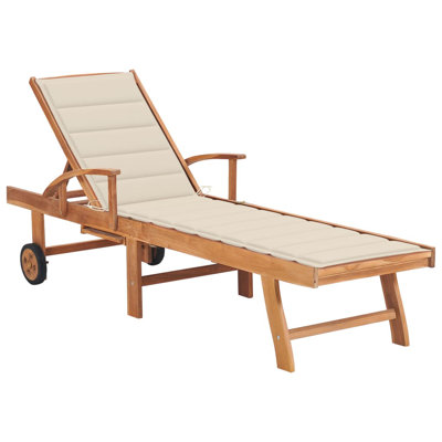 Chaise de patio avec coussin en teck