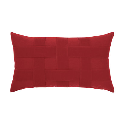Basketweave Lumbar Indoor/Outdoor Pillow Cover & Insert