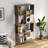 4-Tier Industrial Bookcase Rustic Wood Metal Frame Asyfafafafaetrical Shelf
