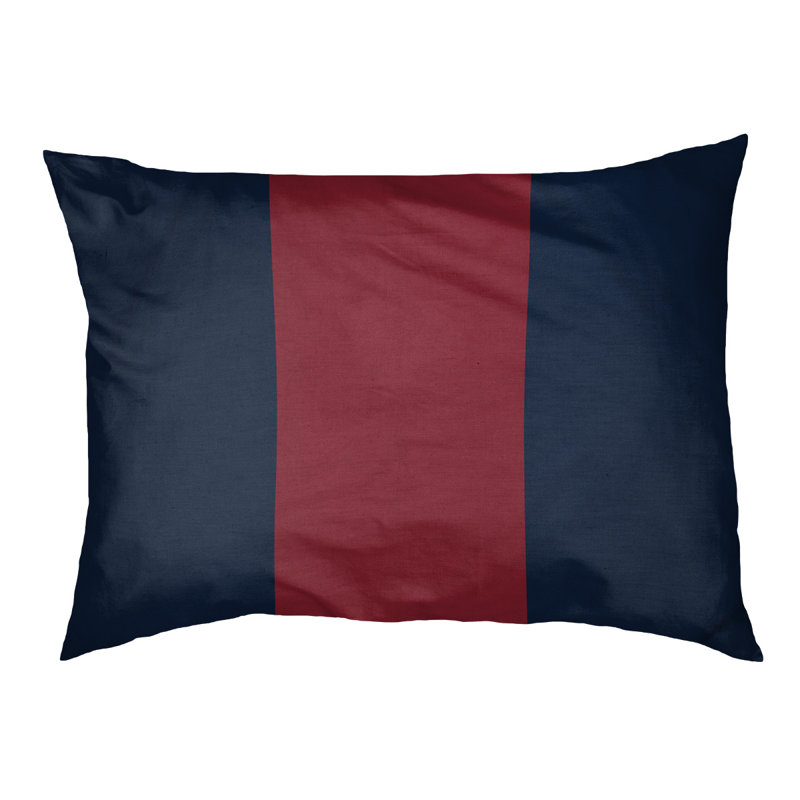 Coussin pour chien Indiana, Moyen (l 28 po x P 18 po x H 9,5 po), Bleu minuit / rouge fer à repasser / bleu minuit