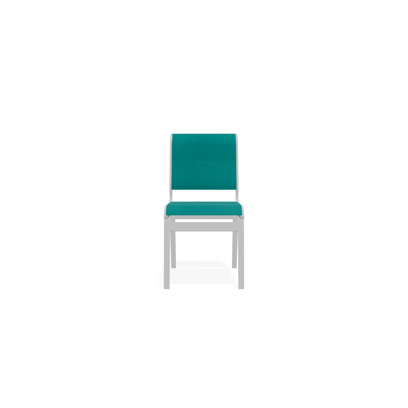 Chaise sans accoudoirs Aruba II, Turquoise, Blanc