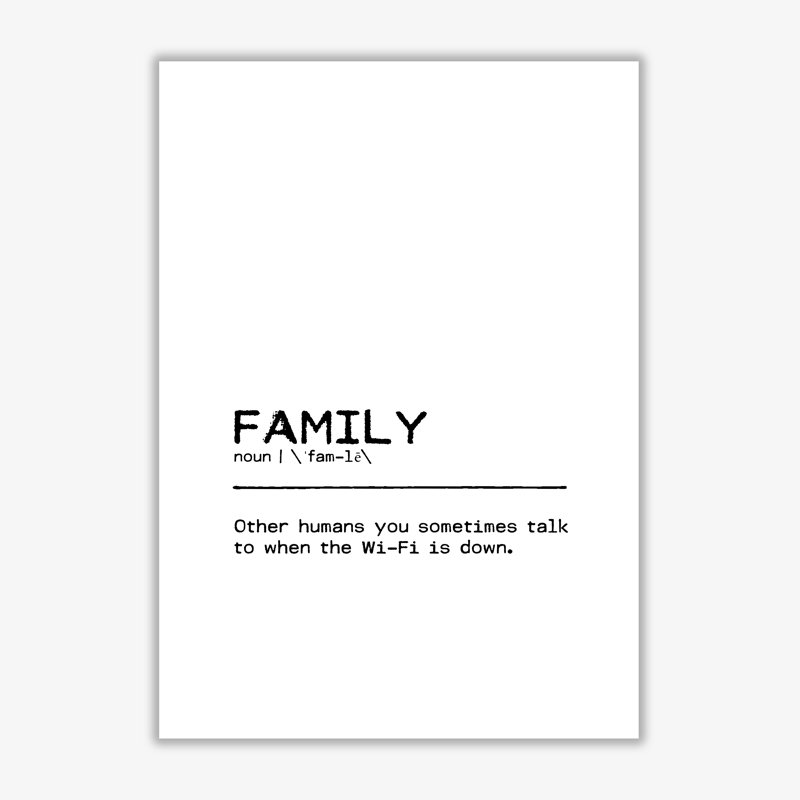 Family Wifi - Print, No Frame, 30 cm H x 21 cm W x 1 cm D