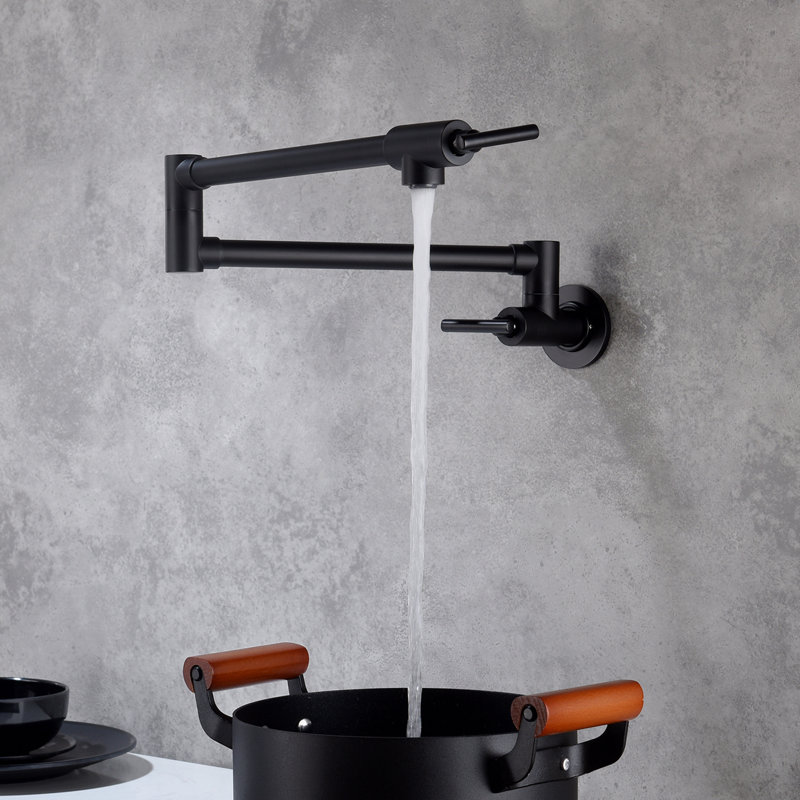 Robinet remplisseur de pot mural, Noir mat