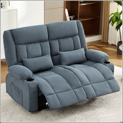 Oversized Recliner Loveseat With Cup Holders, Ergonomic Design, And Side Pockets For Maximum Comfort And Convenience