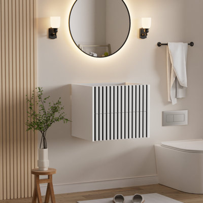 Base de meuble-lavabo mural 24 po seulement, armoire flottante, comptoir d'évier et robinet non inclus