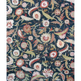 Garden Wool Floral Area Rug in Sage Green/Gray/Russet Red/Ivory