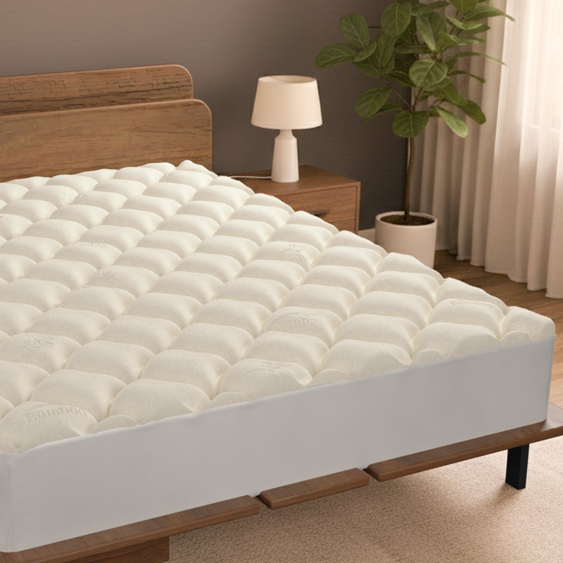 Protège-matelas ajusté en rayonne hypoallergénique Grindstaff, Grand