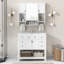 Meuble-lavabo 36 po avec lavabo supérieur et armoire à miroir-305321768