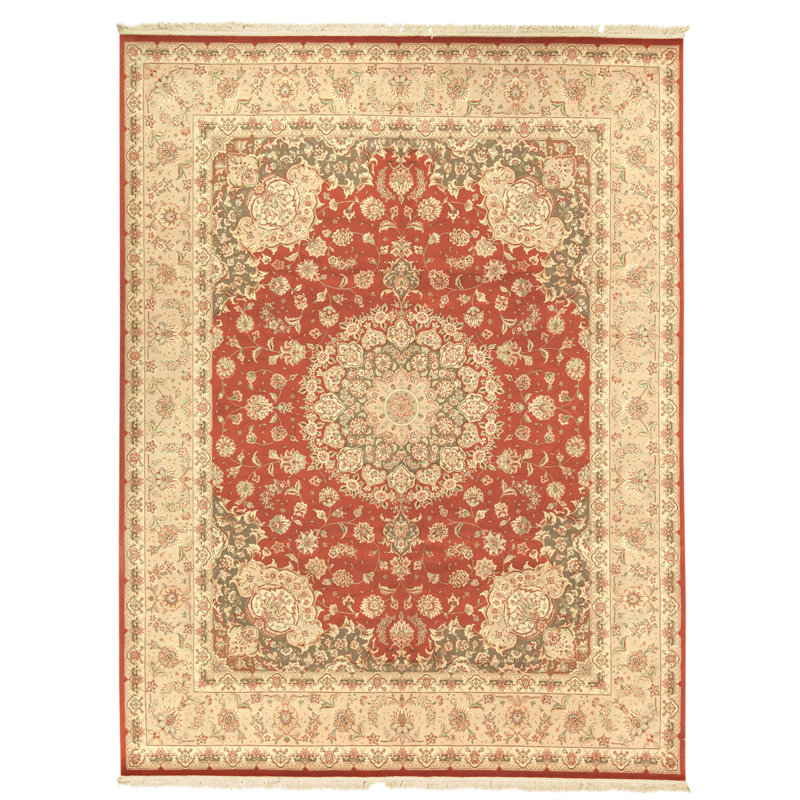 Tapis rectangulaire en laine noué à la main